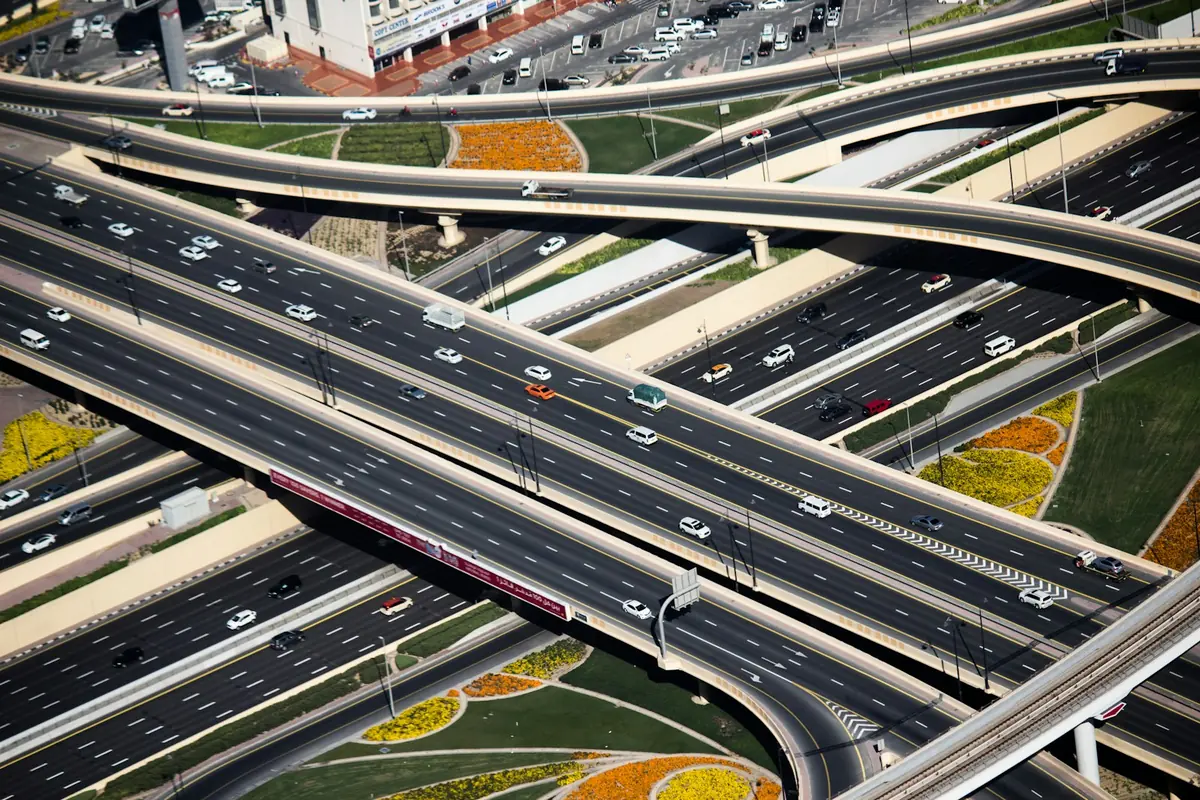 Dubai interchange from above